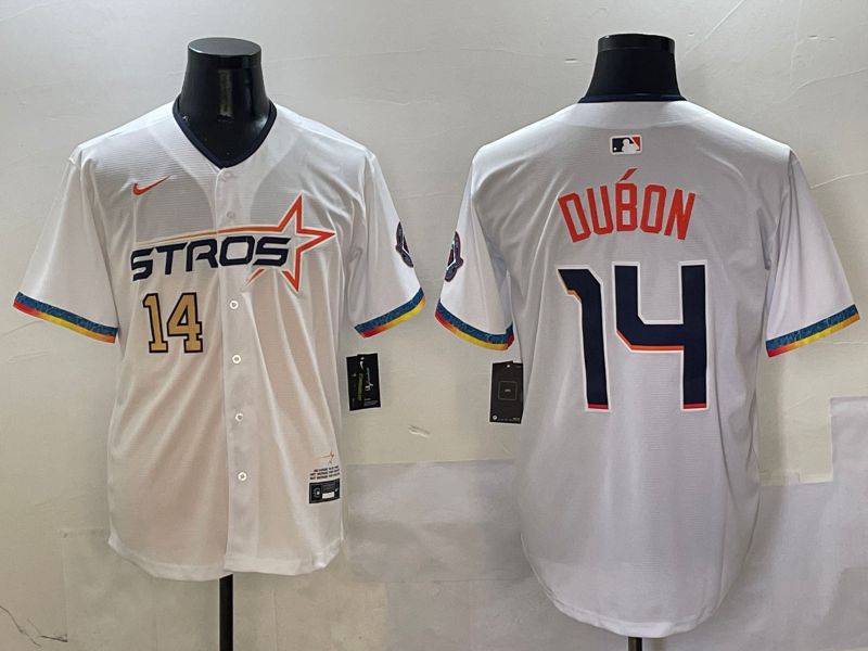 Men Houston Astros #14 Dubon White Fourth generation Joint Name Nike 2025 MLB Jersey style 2->houston astros->MLB Jersey